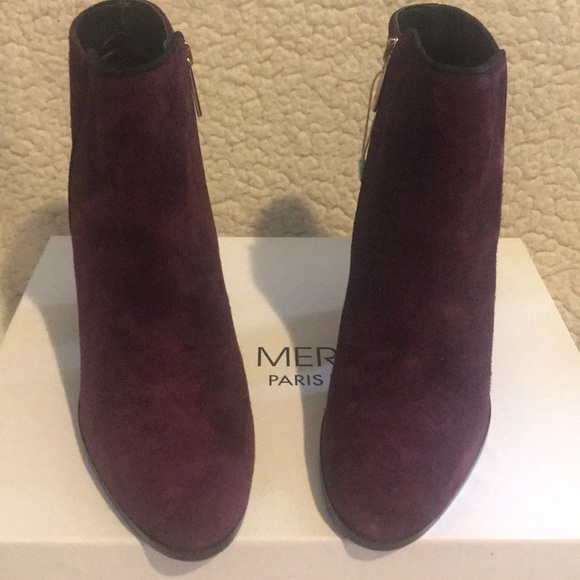 Brand new Burgundy Suede Ankle booties. Italy - Picture 4 of 8